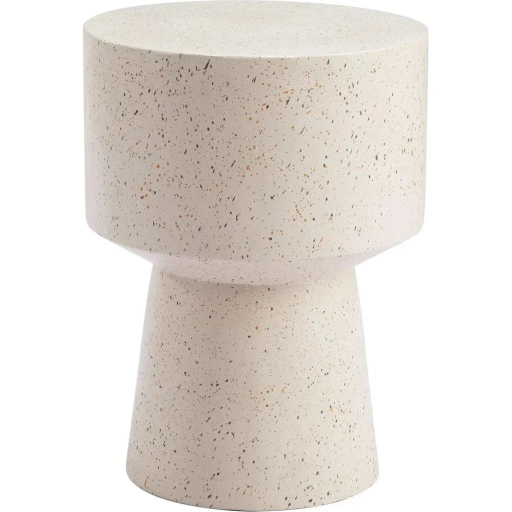 Masko Metal Beige Round Side Table - LOOMLAN - Zuo Modern - Side Tables