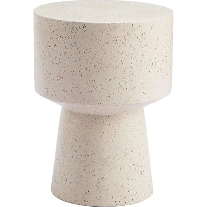 Masko Metal Beige Round Side Table - LOOMLAN - Zuo Modern - Side Tables