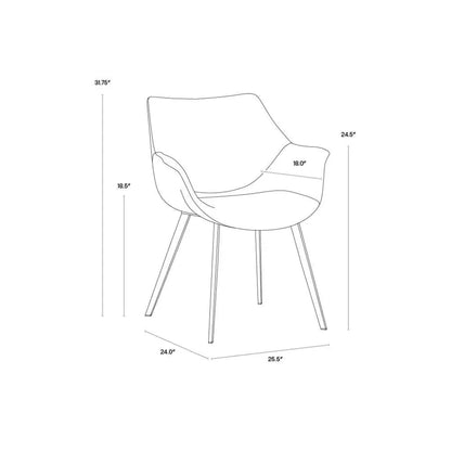 Mason Leather Dining Armchair - LOOMLAN - SUNPAN - Dining Chairs