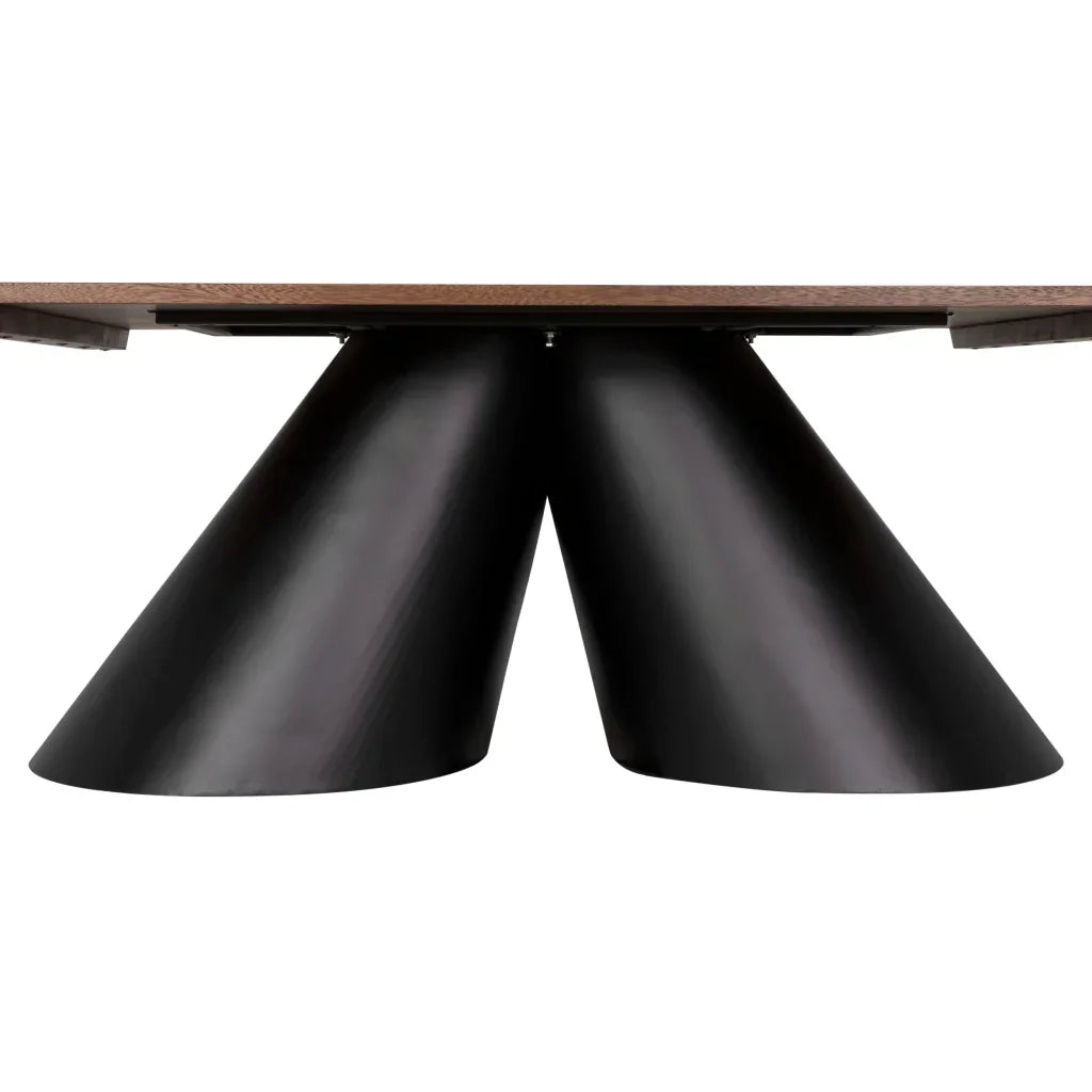 Mason Steel Base Rectangular Dining Table-Dining Tables-Noir-LOOMLAN