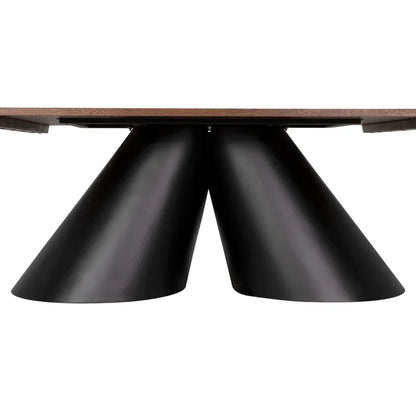 Mason Steel Base Rectangular Dining Table-Dining Tables-Noir-LOOMLAN