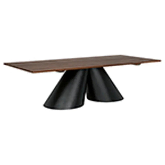 Mason Steel Base Rectangular Dining Table-Dining Tables-Noir-LOOMLAN