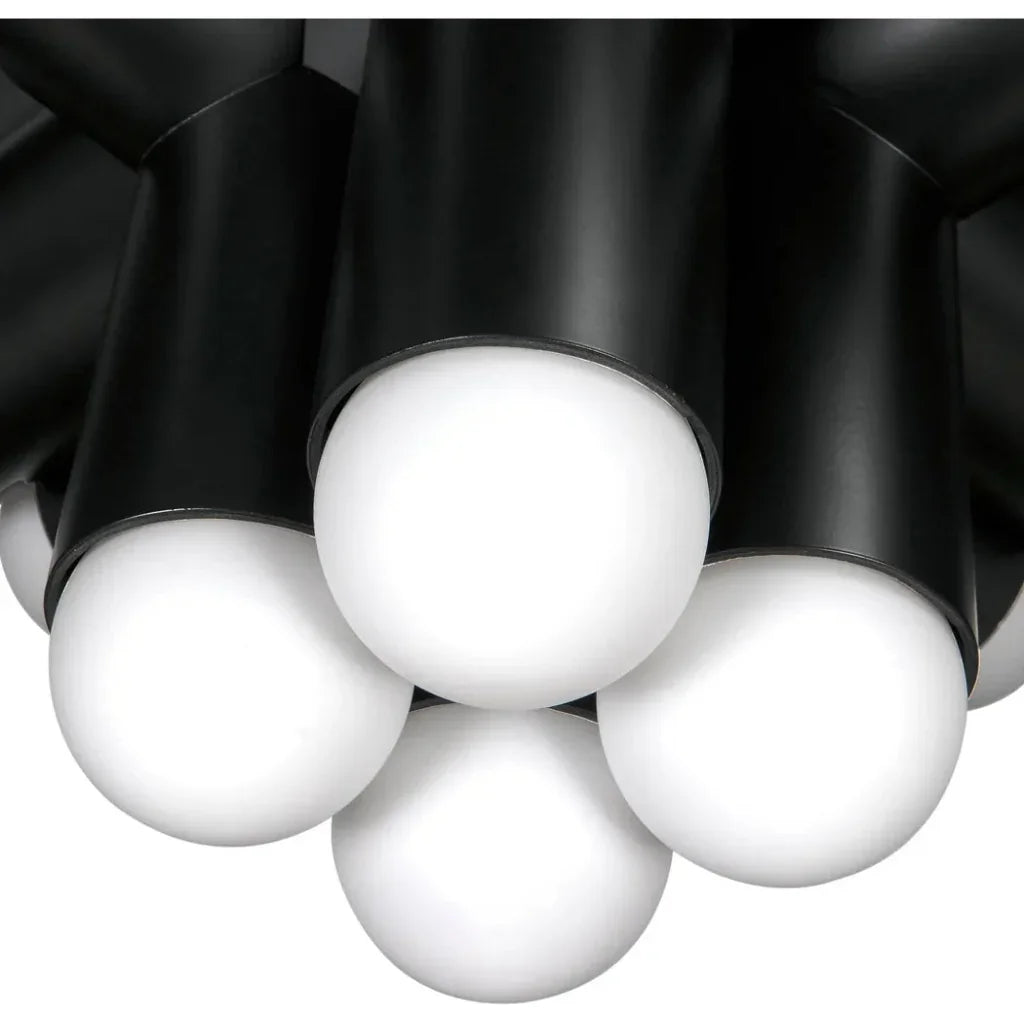 Massimo Steel and Frosted Globe Chandelier - LOOMLAN - Noir - Chandeliers