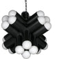 Massimo Steel and Frosted Globe Chandelier - LOOMLAN - Noir - Chandeliers