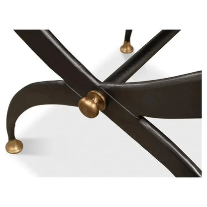 Mathsson Leather and Iron FootStool - LOOMLAN - Sarreid - Poufs and Stools