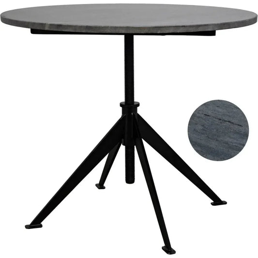 Matilo Steel & Marble Adjustable Side Table - LOOMLAN - Noir - Side Tables