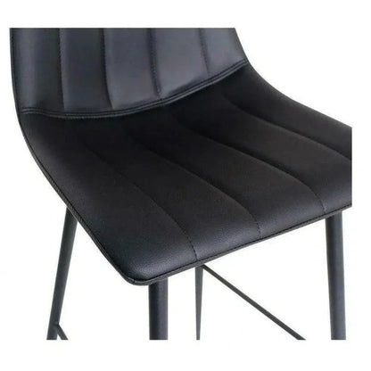 Matte Black Contemporary Barstool (Set of 2) - LOOMLAN - Moe's Home - Bar Stools