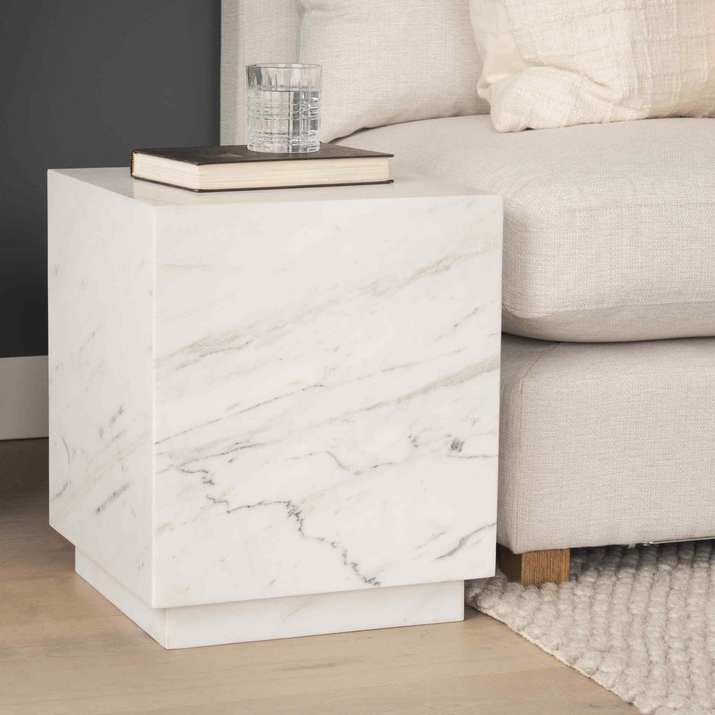 Matteo Solid Marble Square Side Table