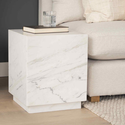 Matteo Solid Marble Square Side Table