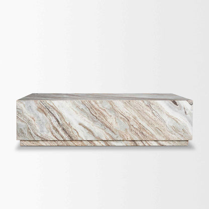 Matteo Solid Pink Marble Rectangular Coffee Table