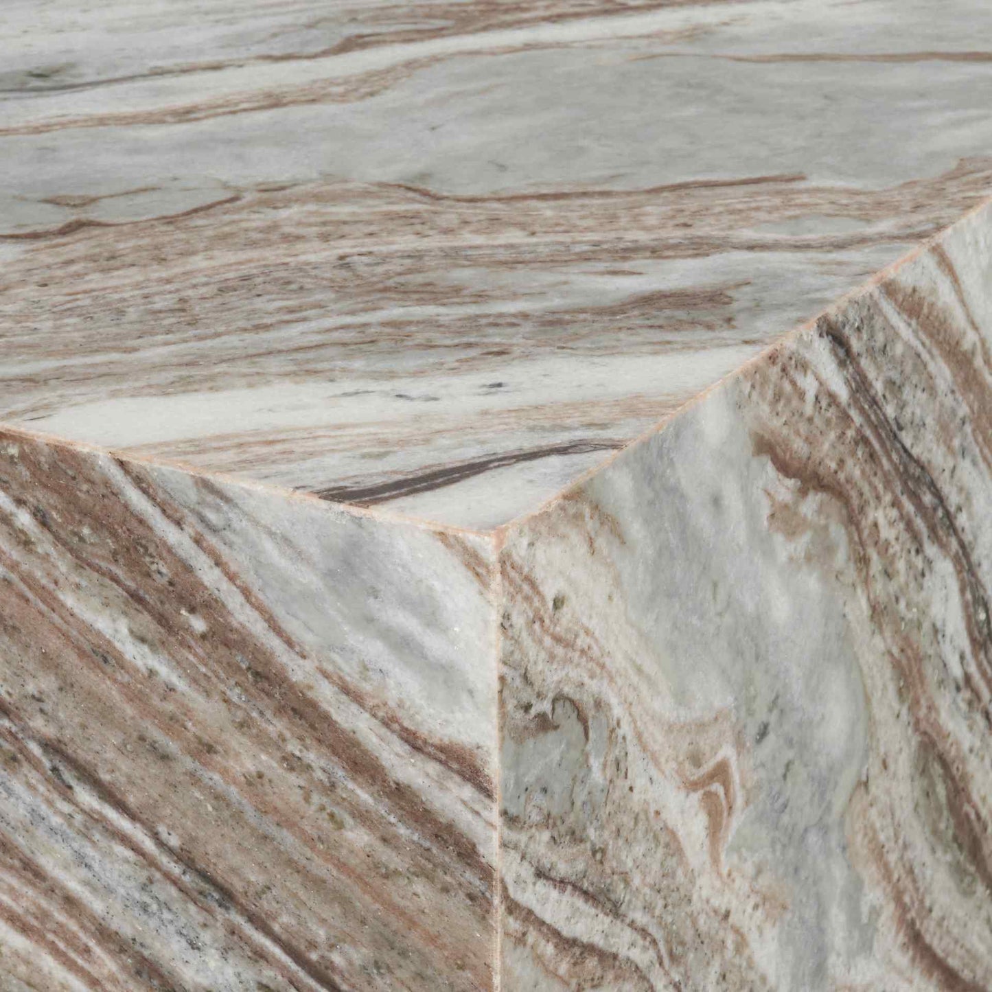 Matteo Solid Pink Marble Rectangular Coffee Table