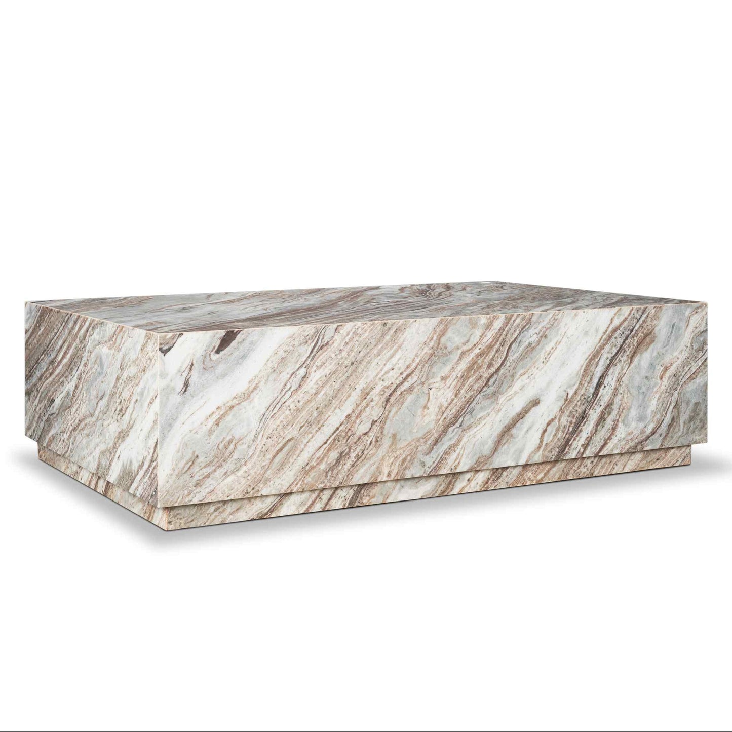 Matteo Solid Pink Marble Rectangular Coffee Table