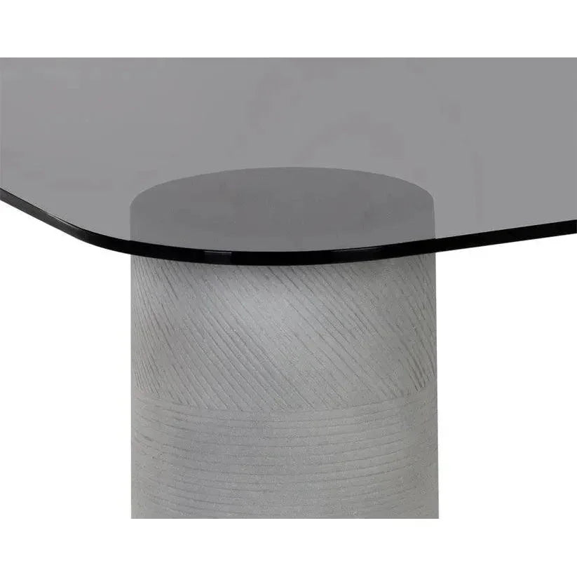 Maude Coffee Table Sleek d Glass & Concrete-Outdoor Coffee Tables-SUNPAN-LOOMLAN