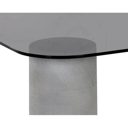 Maude Coffee Table Sleek d Glass & Concrete-Outdoor Coffee Tables-SUNPAN-LOOMLAN