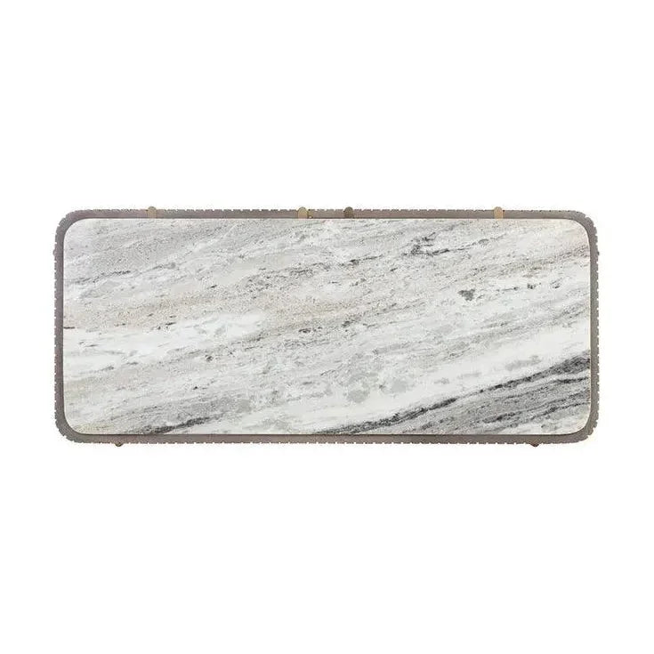 Mauro Console Table Marble & Antique Brass - LOOMLAN - SUNPAN - Console Tables