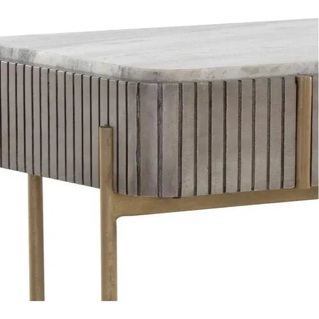Mauro Console Table Marble & Antique Brass - LOOMLAN - SUNPAN - Console Tables