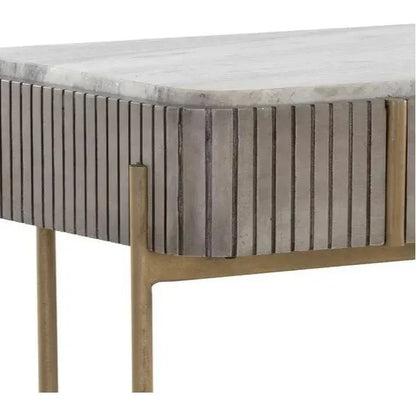 Mauro Console Table Marble & Antique Brass - LOOMLAN - SUNPAN - Console Tables