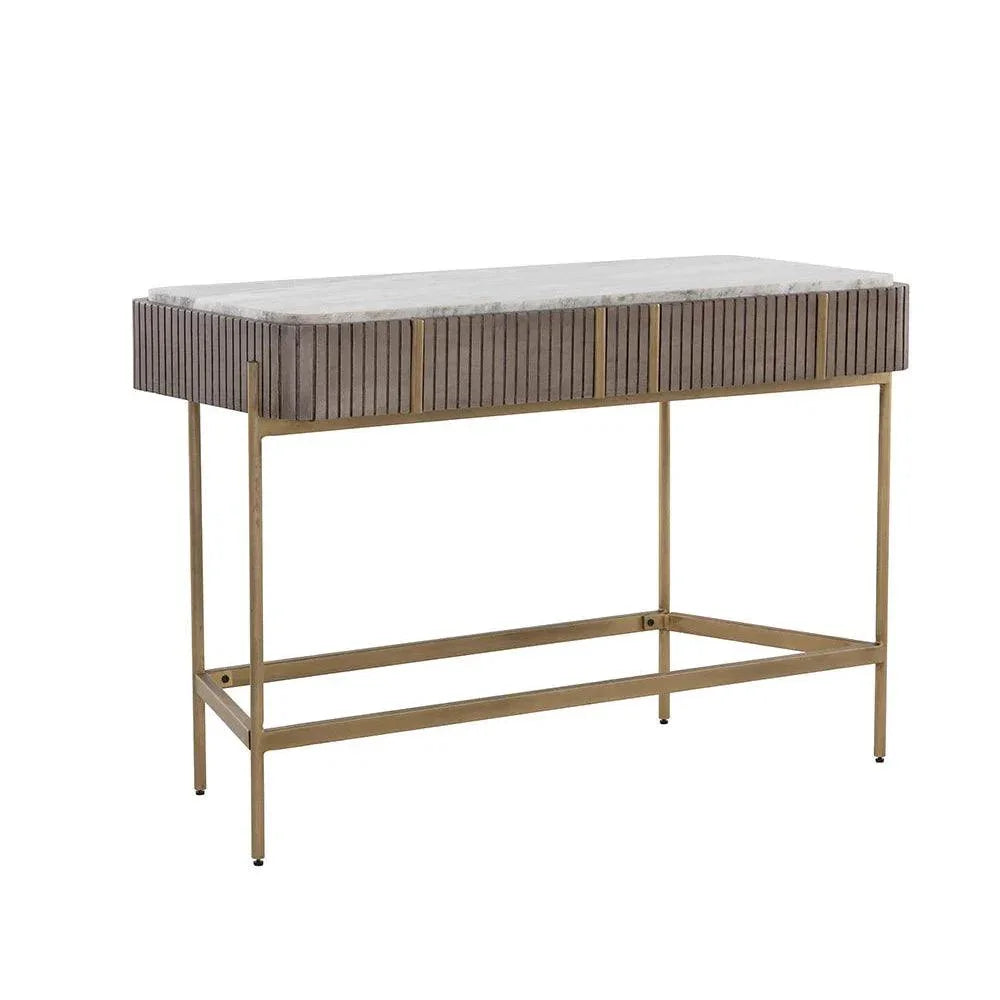 Mauro Console Table Marble & Antique Brass - LOOMLAN - SUNPAN - Console Tables