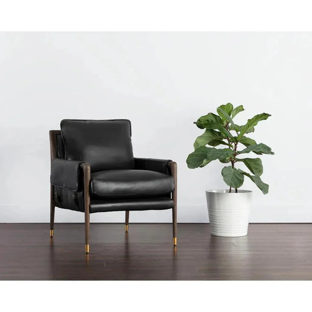 Mauti Leather Modern Armchair - LOOMLAN - SUNPAN - Accent Chairs