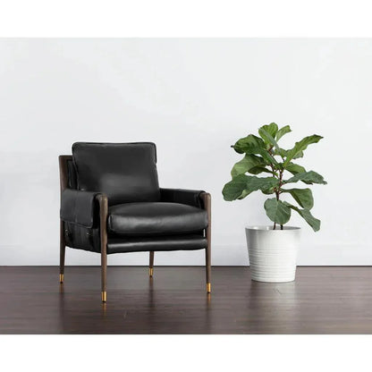 Mauti Leather Modern Armchair - LOOMLAN - SUNPAN - Accent Chairs