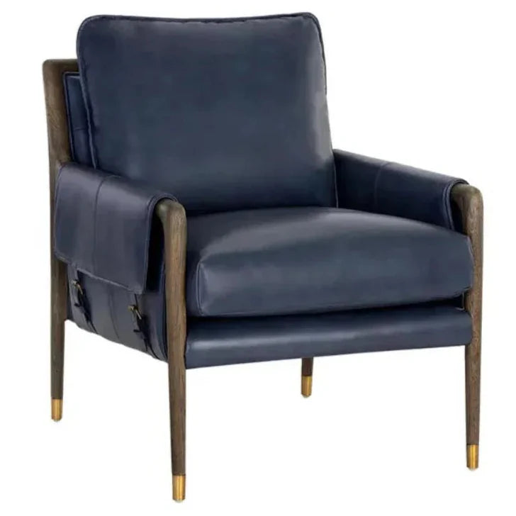 Mauti Leather Modern Armchair - LOOMLAN - SUNPAN - Accent Chairs