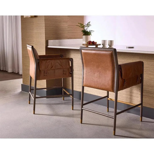 Mauti Leather Modern Armchair - LOOMLAN - SUNPAN - Accent Chairs