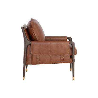 Mauti Leather Modern Armchair - LOOMLAN - SUNPAN - Accent Chairs