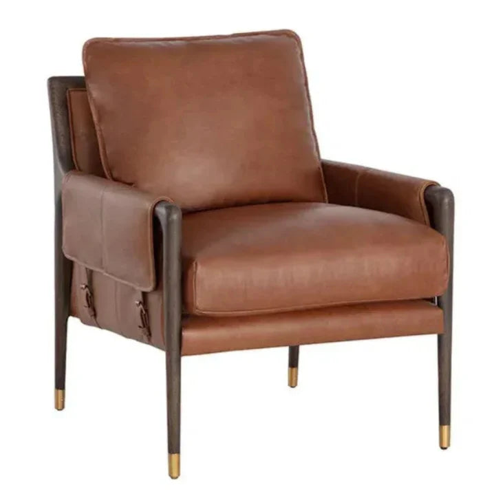 Mauti Leather Modern Armchair - LOOMLAN - SUNPAN - Accent Chairs