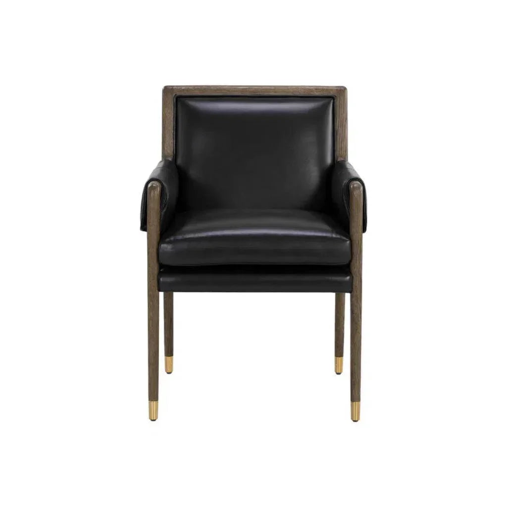Mauti Leather Modern Dining Armchair - LOOMLAN - SUNPAN - Dining Chairs