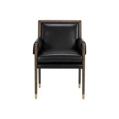Mauti Leather Modern Dining Armchair - LOOMLAN - SUNPAN - Dining Chairs