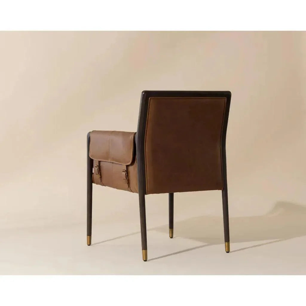 Mauti Leather Modern Dining Armchair - LOOMLAN - SUNPAN - Dining Chairs