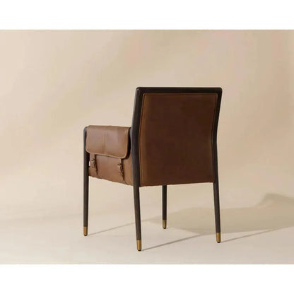 Mauti Leather Modern Dining Armchair - LOOMLAN - SUNPAN - Dining Chairs