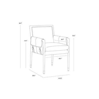 Mauti Leather Modern Dining Armchair - LOOMLAN - SUNPAN - Dining Chairs