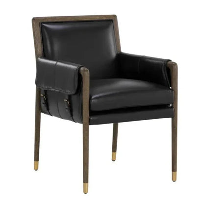 Mauti Leather Modern Dining Armchair - LOOMLAN - SUNPAN - Dining Chairs