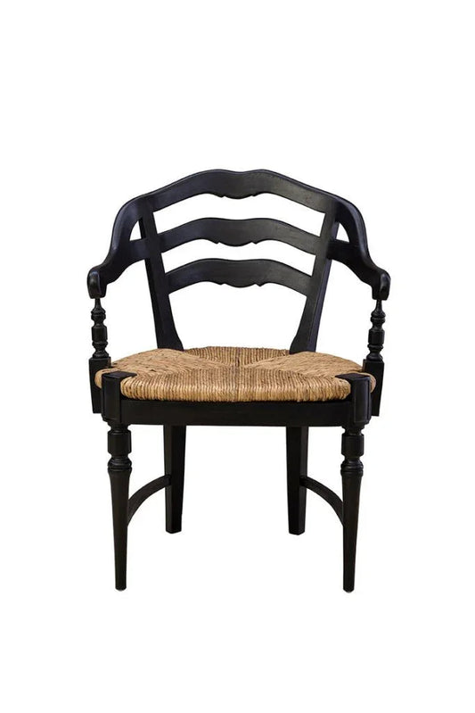 Maverick Wooden Black Arm Chair - LOOMLAN - Furniture Classics - Accent Chairs