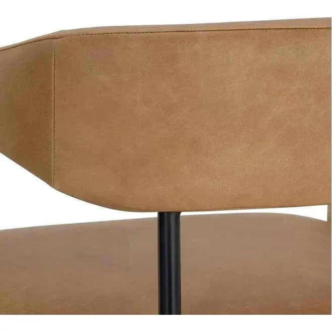 Mavia Dining Armchair Sesame Leather Chair - LOOMLAN - SUNPAN - Dining Chairs