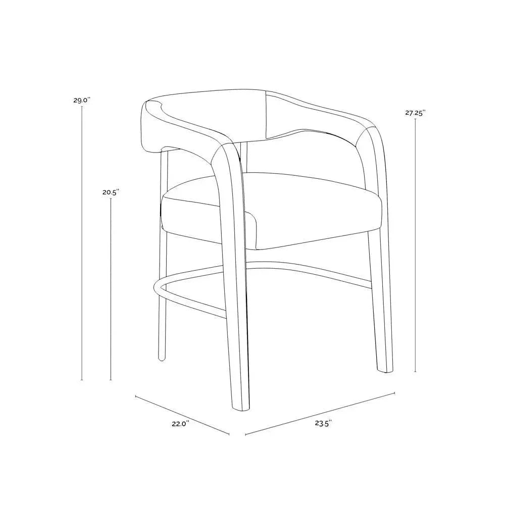 Mavia Dining Armchair Sesame Leather Chair - LOOMLAN - SUNPAN - Dining Chairs