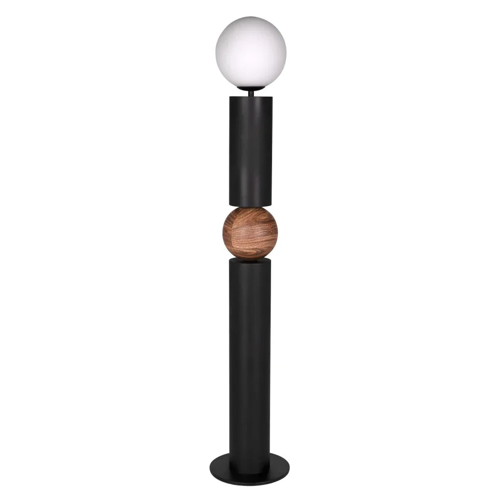 Max Industrial Steel Black Floor Lamp-Floor Lamps-Noir-LOOMLAN