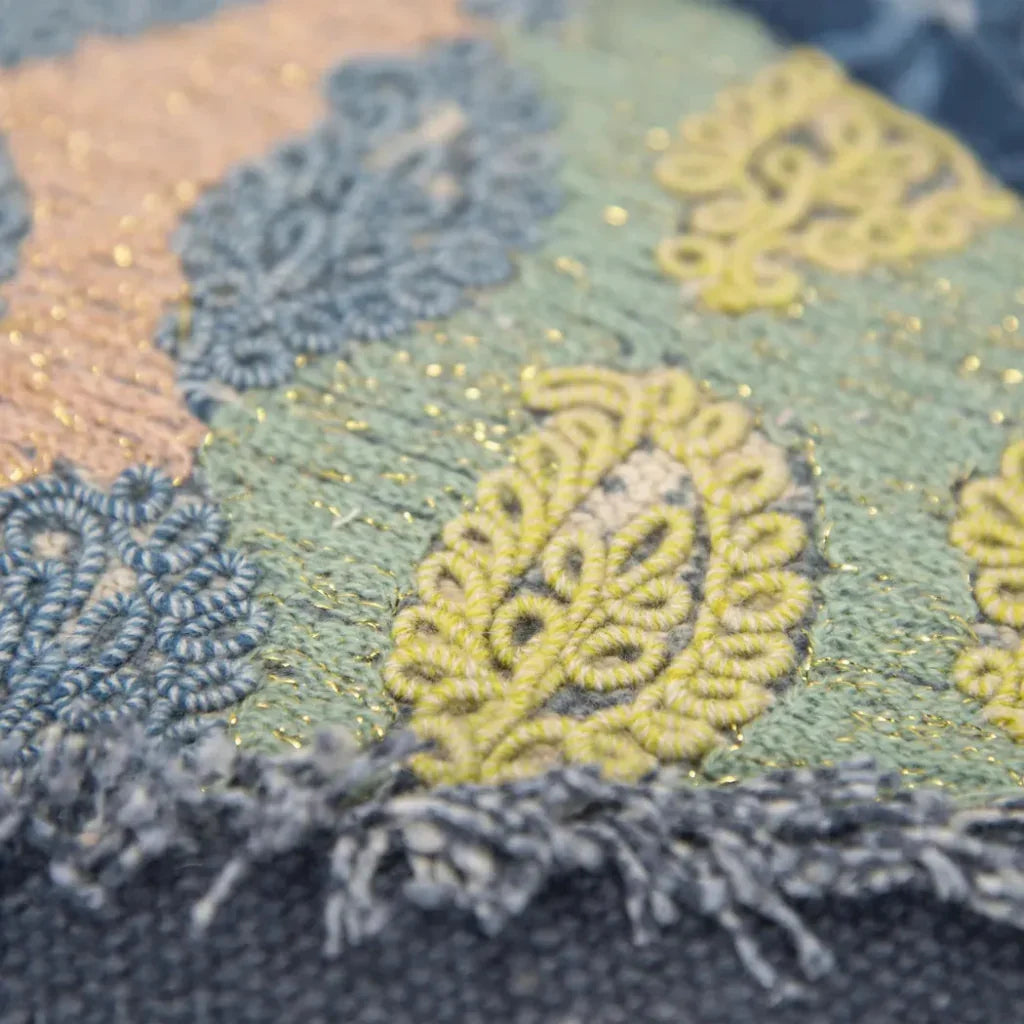 Maxi Boho Green Lumbar Pillow With Insert - LOOMLAN - LOOMLAN - Throw Pillows