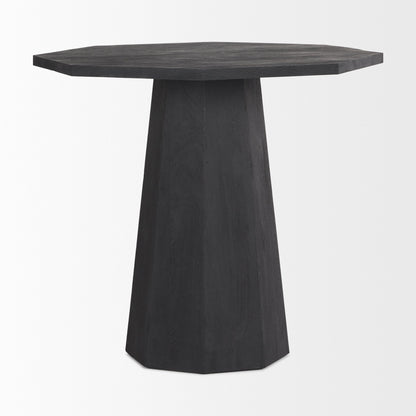 Maxine Hexagonal Black Wood Foyer Table