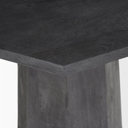 Maxine Hexagonal Black Wood Foyer Table