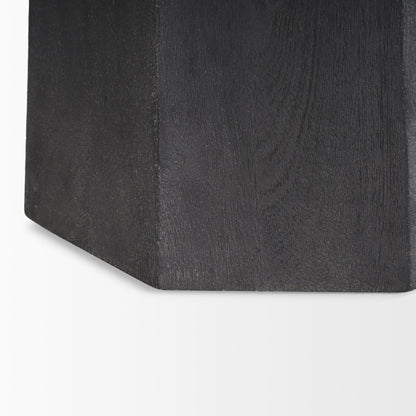 Maxine Hexagonal Black Wood Foyer Table