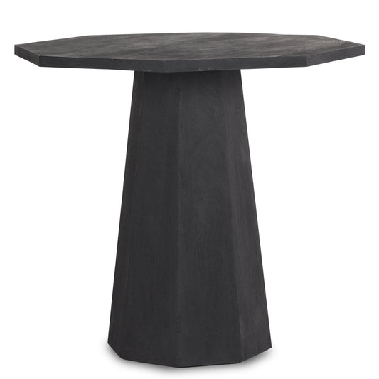 Maxine Hexagonal Black Wood Foyer Table