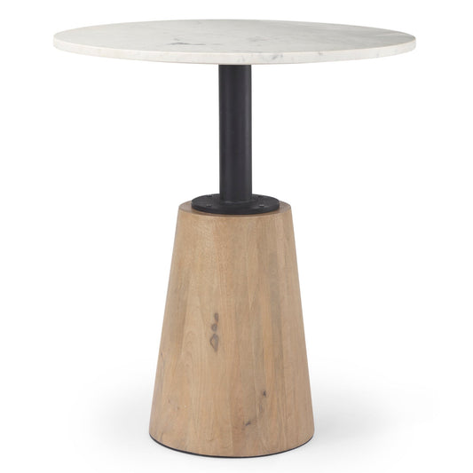Maxwell White Marble Top Bistro Table-Dining Tables-Mercana-LOOMLAN
