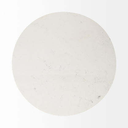 Maxwell White Marble Top Round Dining Table-Dining Tables-Mercana-LOOMLAN