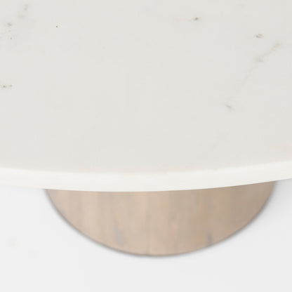 Maxwell White Marble Top Round Dining Table-Dining Tables-Mercana-LOOMLAN