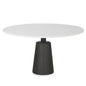 Maxwell White Marble Top Round Dining Table-Dining Tables-Mercana-Black-LOOMLAN