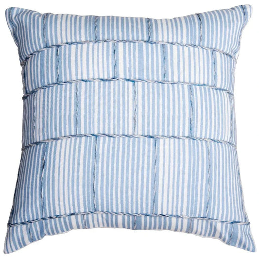 May Striped Outdoor Throw Pillowss-Outdoor Pillows-LOOMLAN-Blue-LOOMLAN