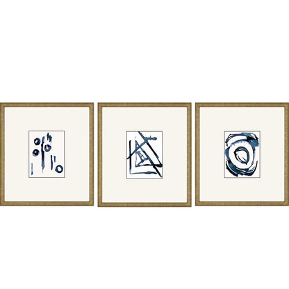 Mayhem Wood Blue Framed Wall Art 3PC