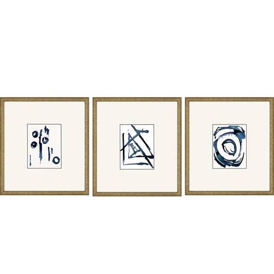 Mayhem Wood Blue Framed Wall Art 3PC